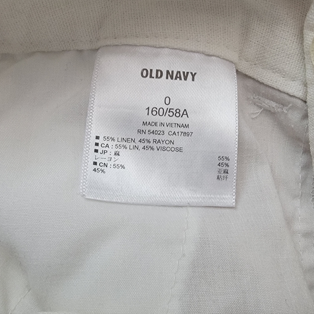Old Navy Off White Linen Blend Pants - Picture 3 of 4